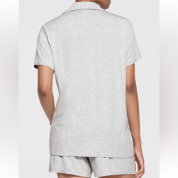 NEW SKIMS Short Sleeve Pajamas in Light Heather Grey - Picture 2 of 7